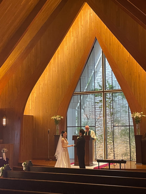 The wedding ceremony at a stand-alone church in Kyoto! Congratulations!