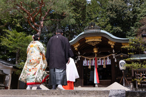 Japanese Traditional Wedding Ceremony at the Shrine in Kyoto