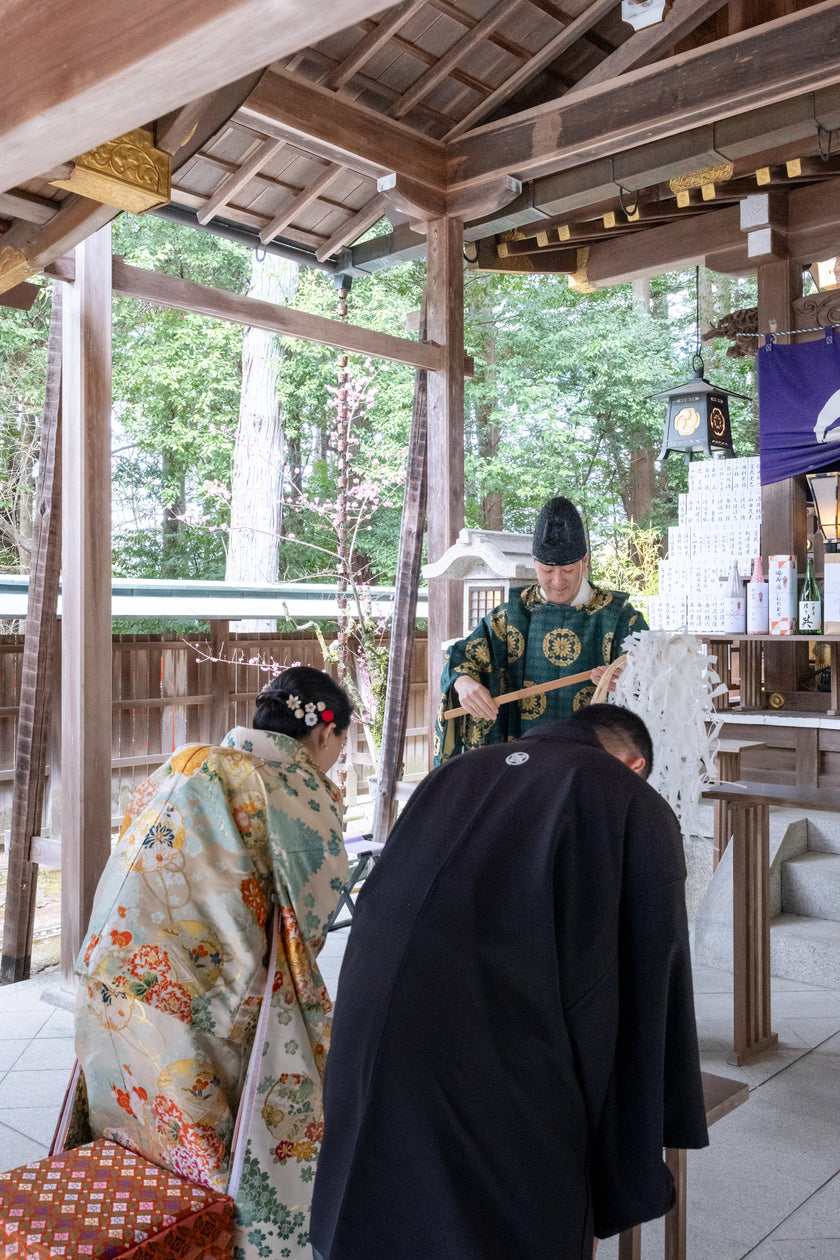 Japanese Traditional Wedding Ceremony at the Shrine in Kyoto