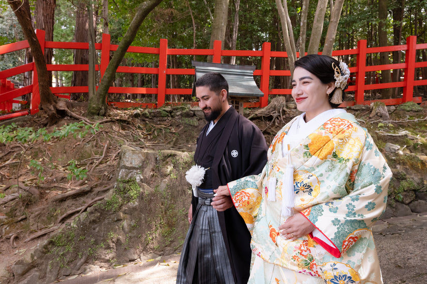 Japanese Traditional Wedding Ceremony at the Shrine in Kyoto