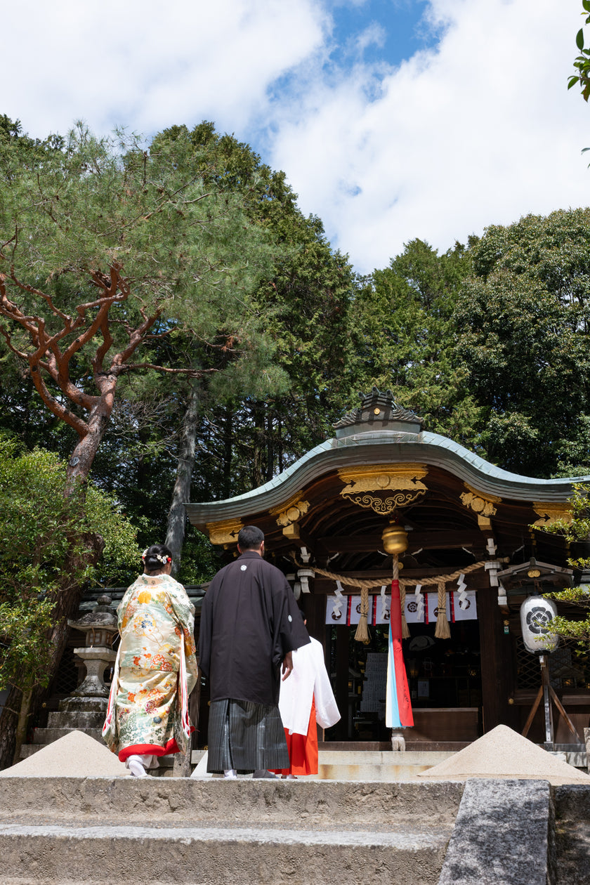 Japanese Traditional Wedding Ceremony at the Shrine in Kyoto